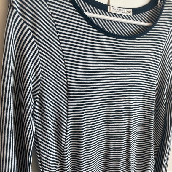Rag & Bone Navy and White Striped Knit Long Sleeve Dress - Picture 9 of 14